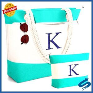 Personalized Monogram Tote Bag Waterproof Large Beach Bag Elegant Gift